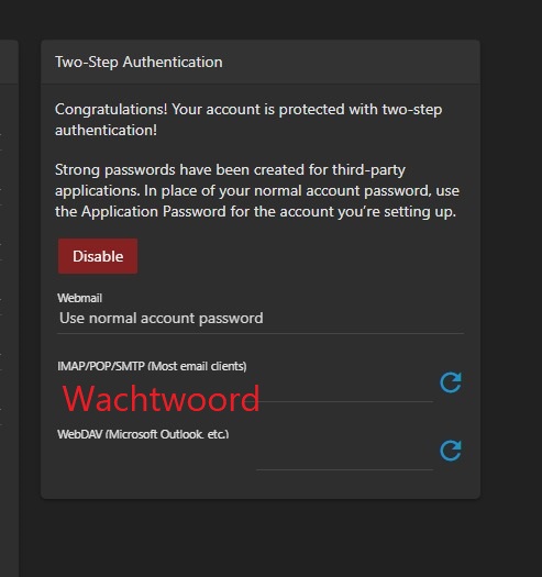 2 factor authenticatie toevoegen aan de webmail