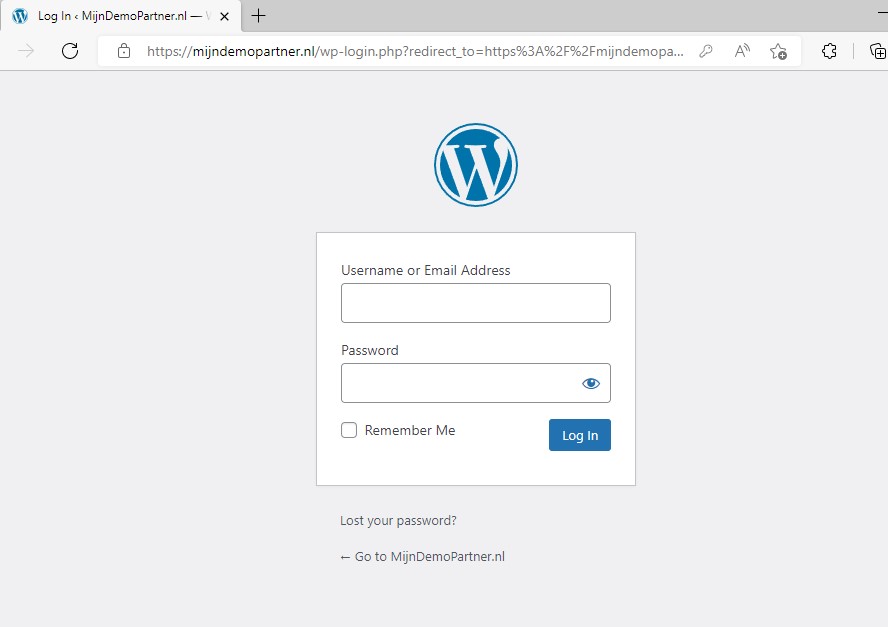 Inloggen in de WordPress administrator omgeving