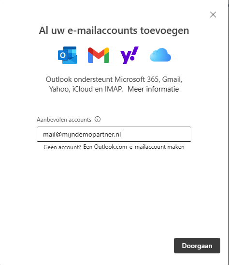 E-Mail einrichten - Outlook Windows-Anwendung