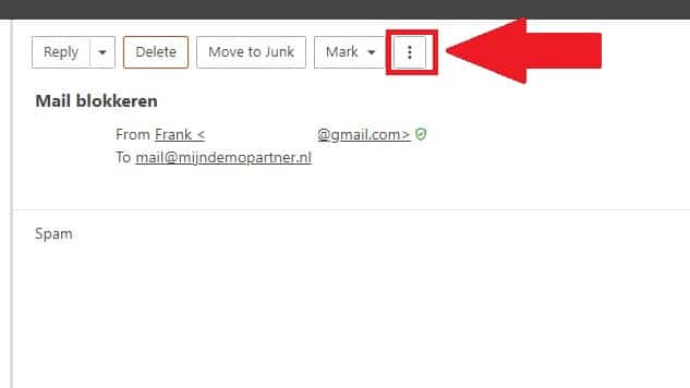 Email adressen blokkeren in de webmail