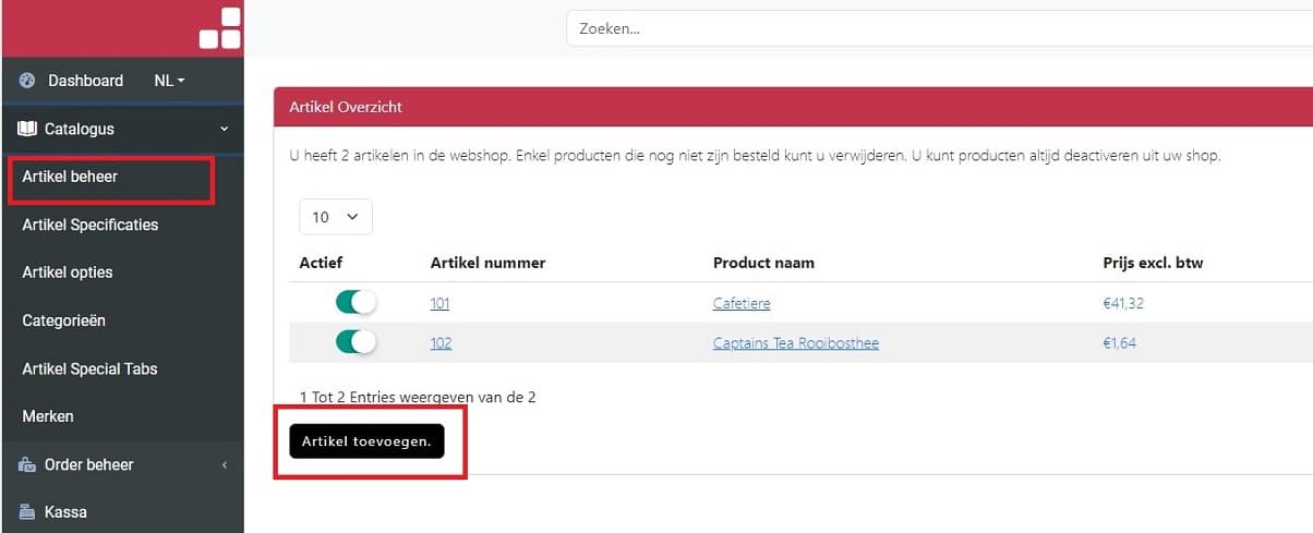 Hoe maak ik een artikel aan binnen mijn webshop?