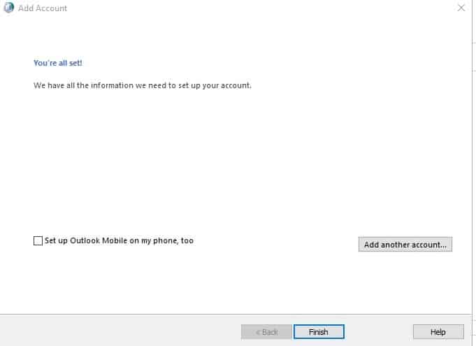 Hosted Exchange instellen binnen Outlook - Control panel