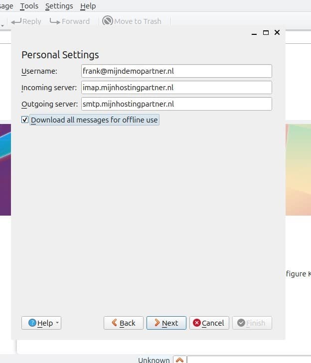 E-mail instellen - Kmail Linux