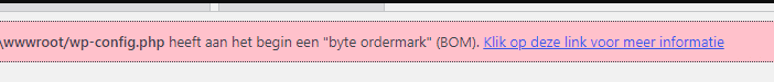 Byte Ordermark BOM foutmelding binnen WordPress