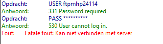 FTP verbinding niet mogelijk binnen KPN netwerk