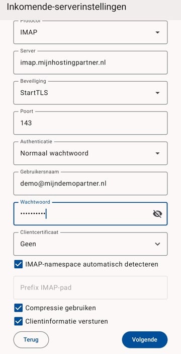 Set up e-mail - Thunderbird Beta Android