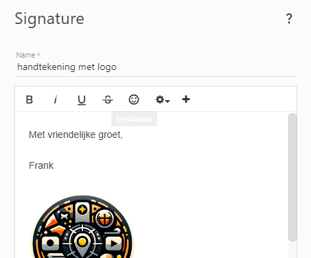 Logo toevoegen aan handtekening