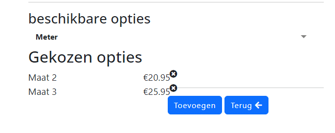 Artikel opties toevoegen