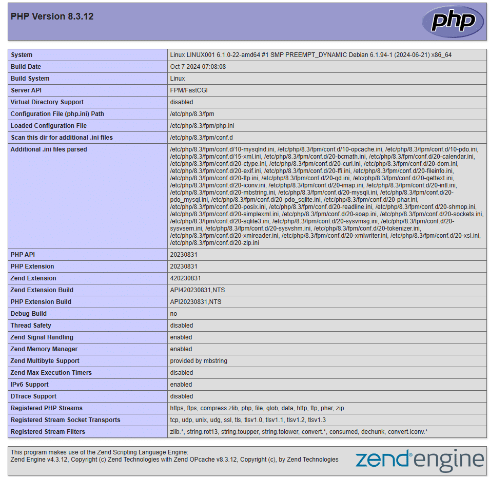 Is er naast PHP ook de ZEND Optimizer geinstalleerd?