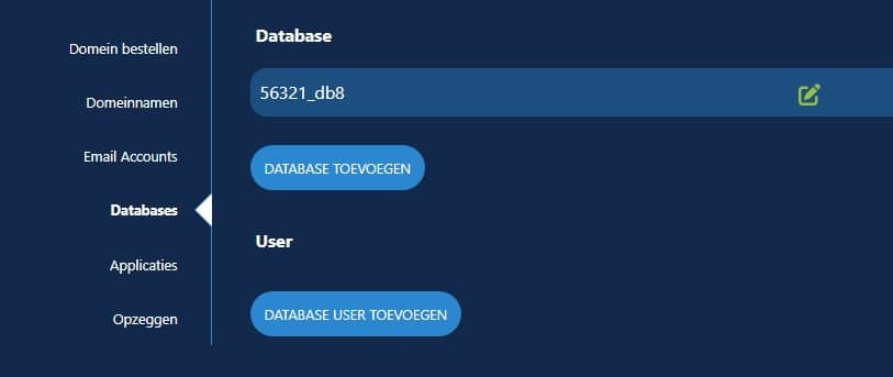 MySQL 8 database aanmaken