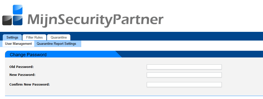 Inloggen binnen de SPAM filtering van MijnSecurityPartner