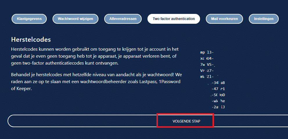 twee factor authenticatie toevoegen