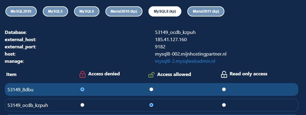 MySQL 8 gebruiker rechten instellen
