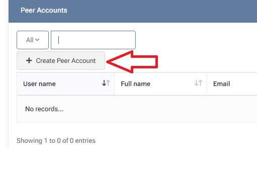 Peer account aanmaken