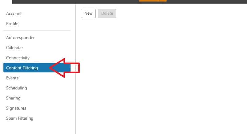 Content Filtering regels aanmaken
