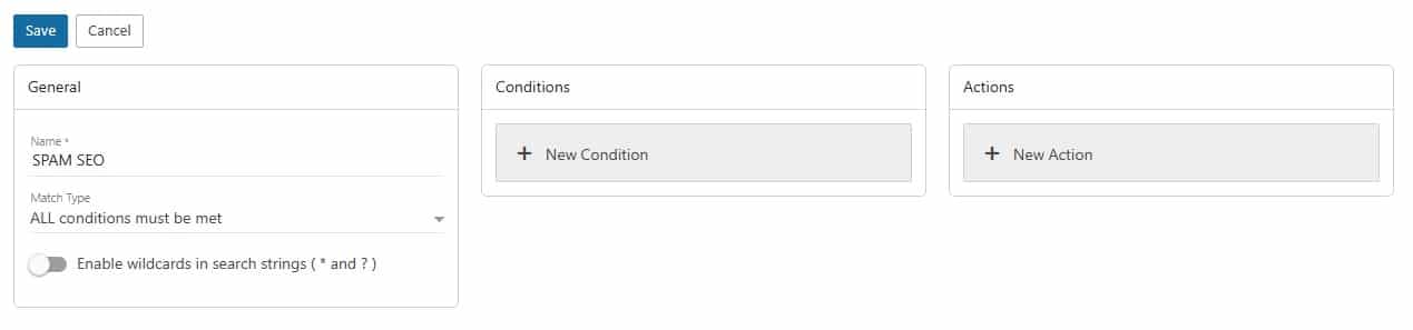 Content Filtering regels aanmaken