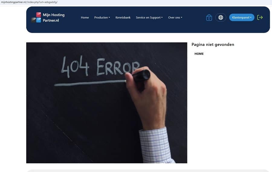 Een eigen 404 pagina toevoegen