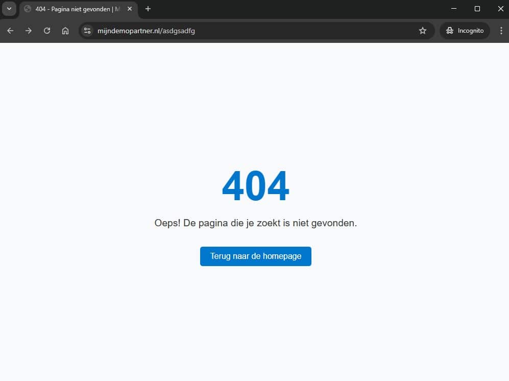Een eigen 404 pagina toevoegen