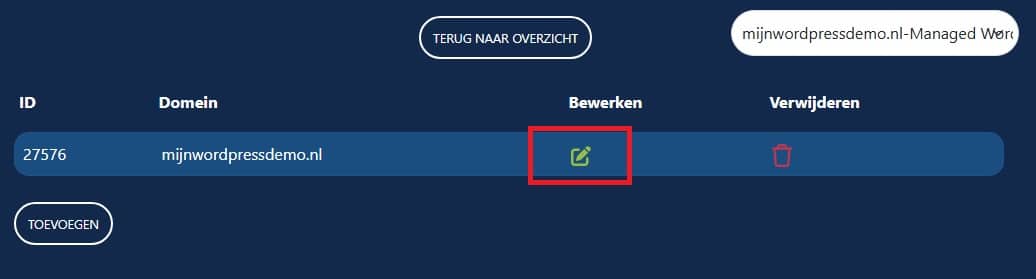 PHP versie instellen en instellingen beheren