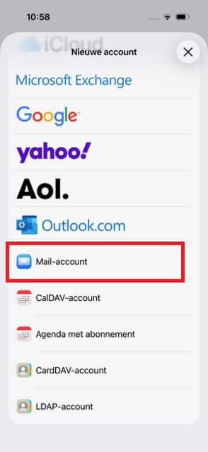 Email instellen - iOS 26 iPad/iPhone