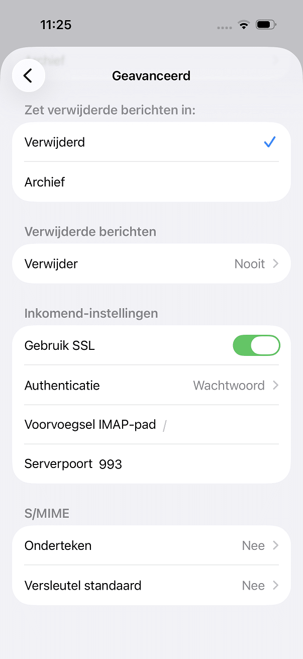 Email instellen - iOS 26 iPad/iPhone