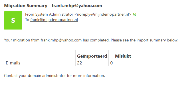 Mail importeren via de webmail