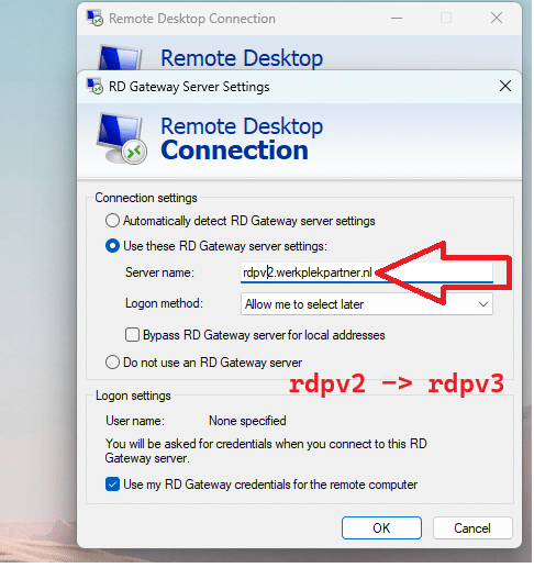 Remote Desktop connectie bijwerken naar v3