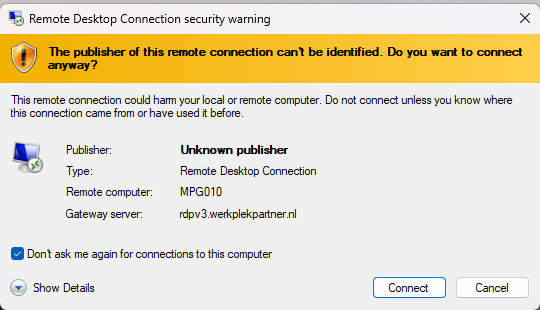 Remote Desktop connectie bijwerken naar v3