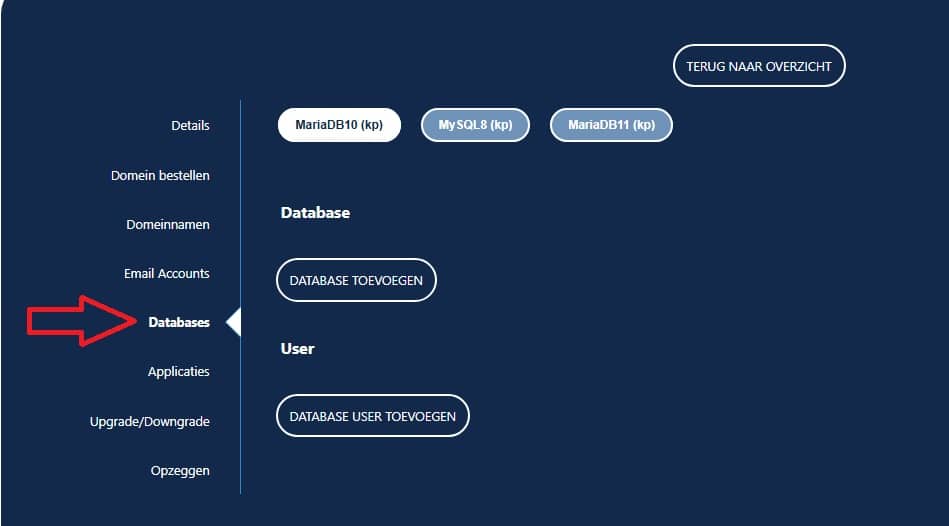 Databasebeheer binnen Linux webhosting