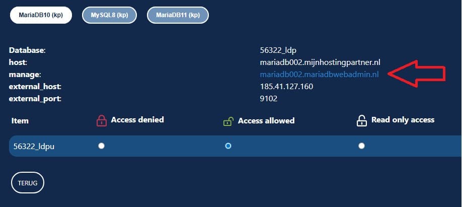 Databasebeheer binnen Linux webhosting