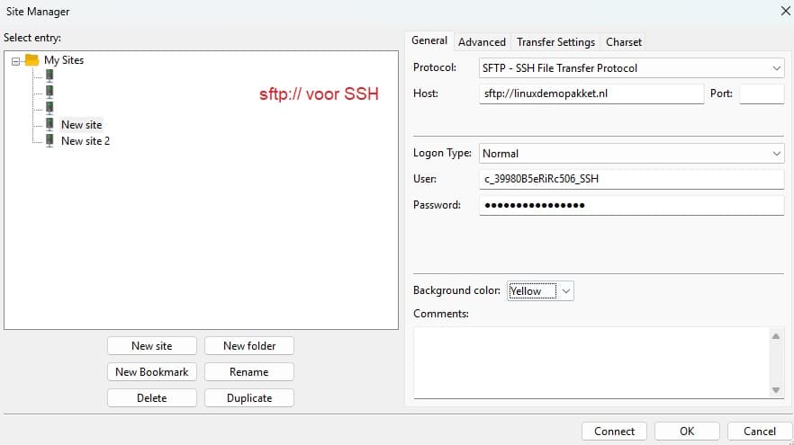 FTP en SSH account aanmaken