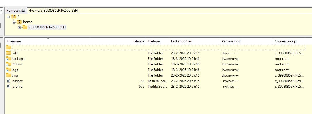 FTP en SSH account aanmaken