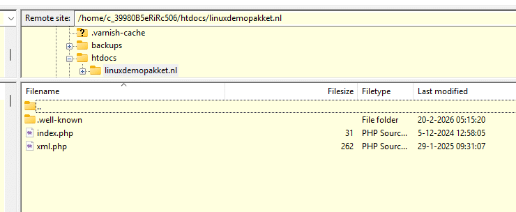 FTP en SSH account aanmaken