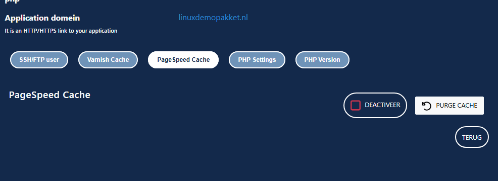 Varnish en PageSpeed Caching activeren