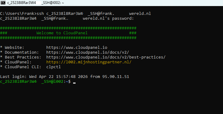 SSH verbinding maken met CMD
