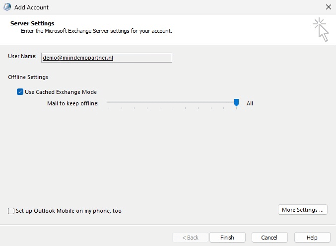 Hosted Exchange instellen binnen klassiek Outlook