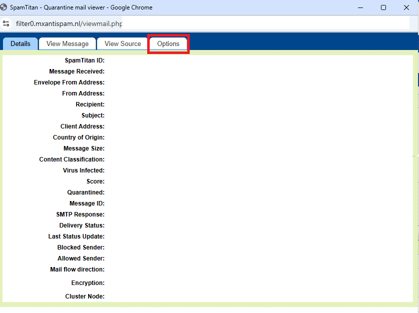 Individuele email beheren binnen de SPAM filtering