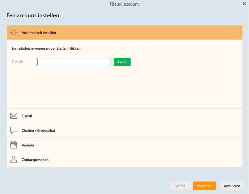 Hosted Exchange instellen binnen eM Client