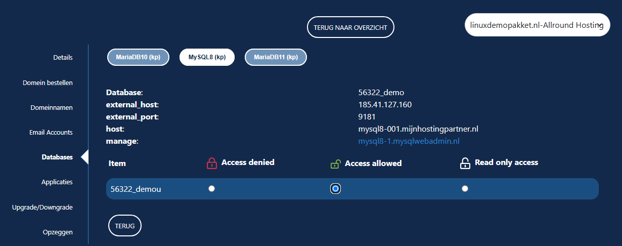 Waar kan ik mijn MySQL Databases beheren? (phpMyAdmin)