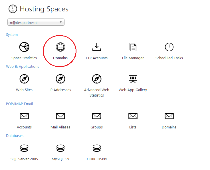 dns records wijzigen control panel webhosting space