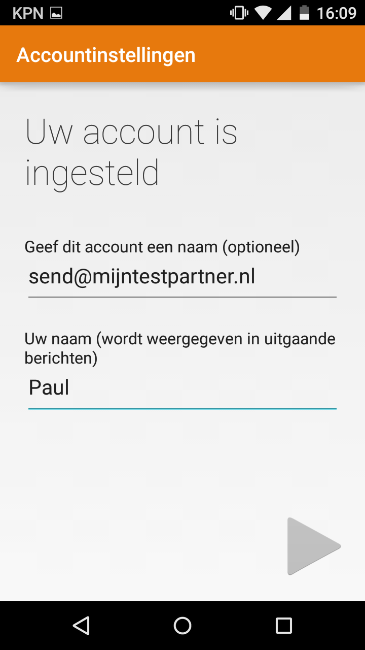 Email instellen - Android