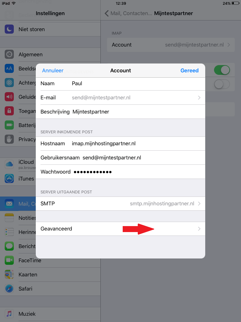 E-Mail-Einrichtung - IOS 9 iPad/iPhone