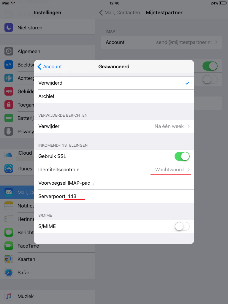 E-Mail-Einrichtung - IOS 9 iPad/iPhone