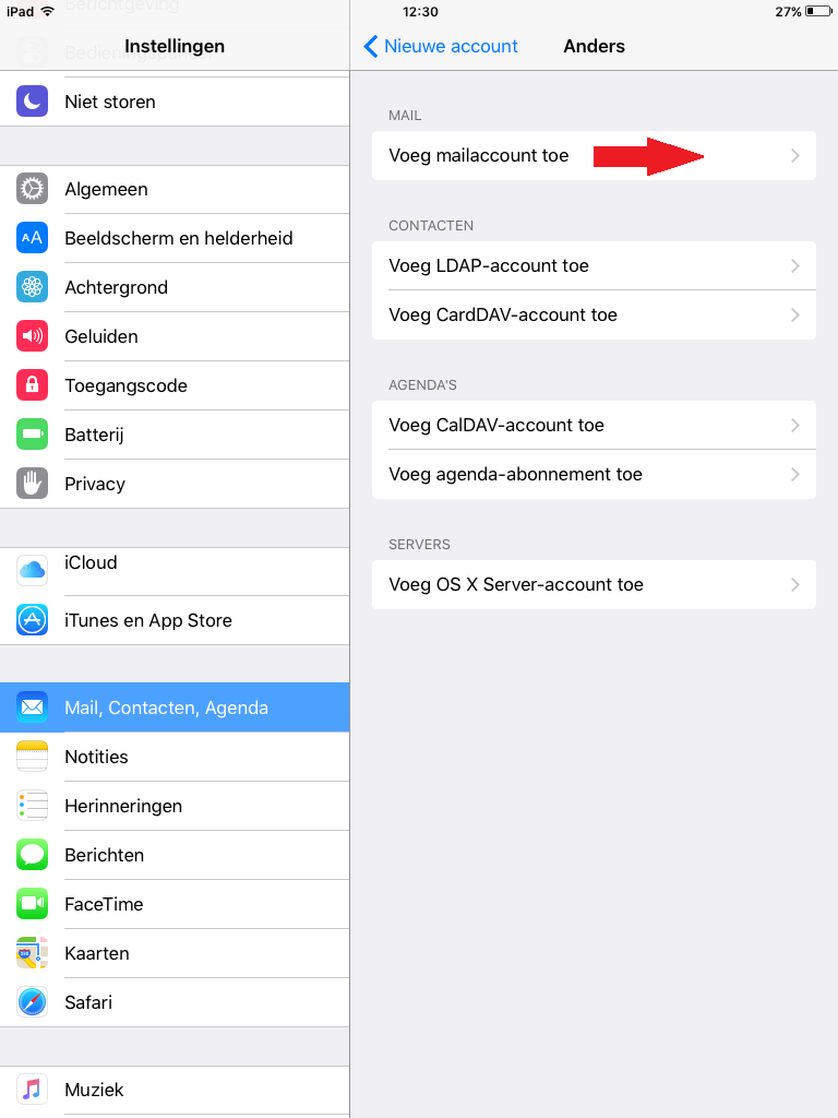 Email setup - IOS 9 iPad/iPhone