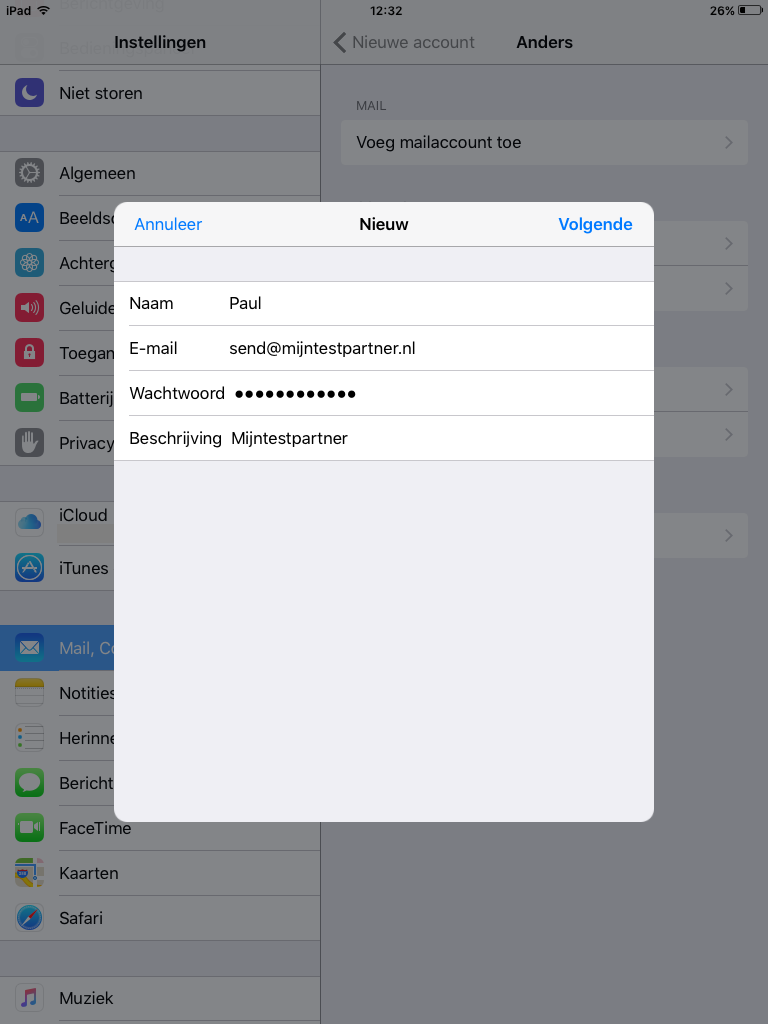 Email instellen - iOS 9 iPad/iPhone