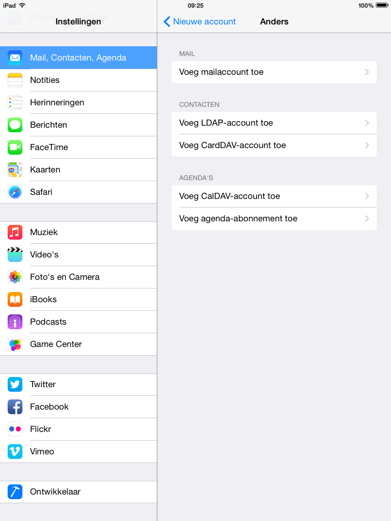 Email instellen - iOS 8 iPad/iPhone