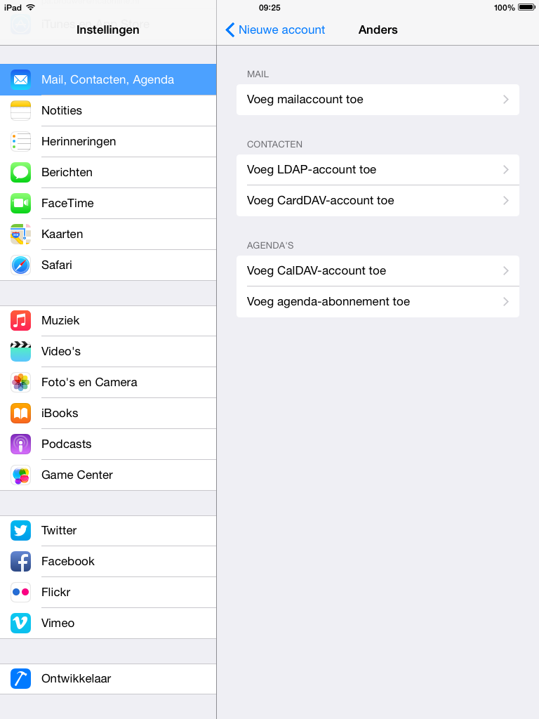 Email instellen - iOS 8 iPad / iPhone