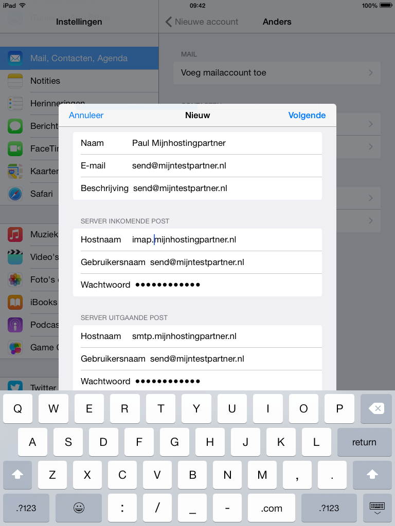 E-Mail-Einrichtung - iOS 8 iPad / iPhone