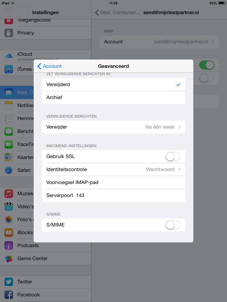 E-Mail-Einrichtung - iOS 8 iPad / iPhone