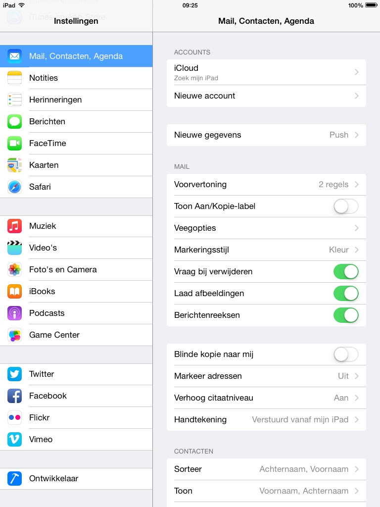 Email instellen - iOS 8 iPad / iPhone